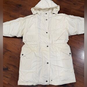 Vintage Triple FAT Goose Jacket Down Filled size Large White Womens Winter Coat